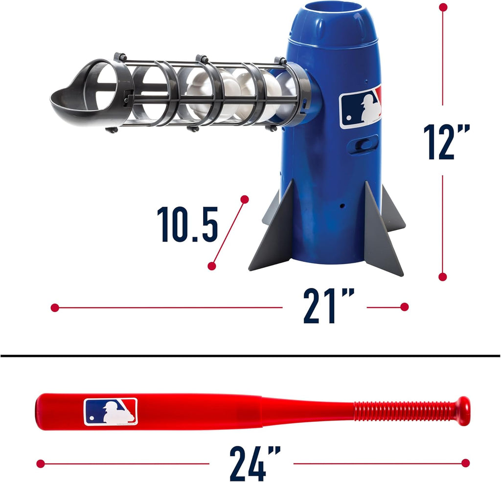 Kids Pitching Machine Baseball Trainer with 5 Plastic Balls and Bat O9713