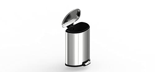 Step-on Trashcan, 13.2 Gal, Stainless Steel R6263