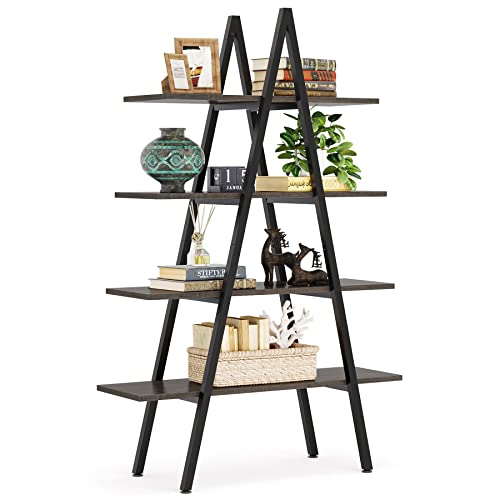 4-Tier A-Shaped Ladder Bookshelf with Open Shelves T590