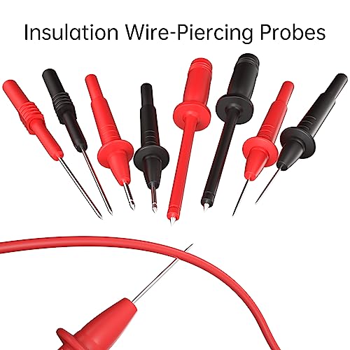 Silicone Multimeter Test Leads Kit with Piercing Probes and Alligator Clips S950344