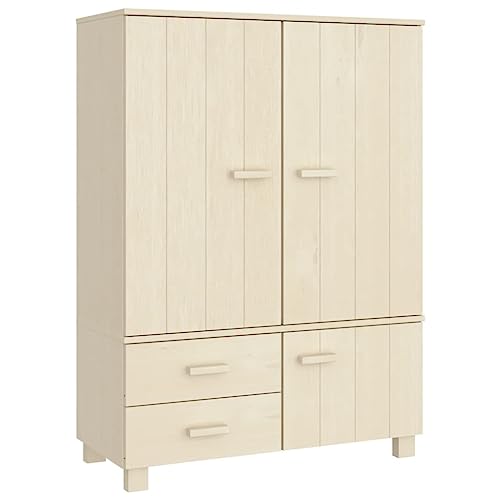 Solid Wood Pine Wardrobe Closet with Storage Z599060