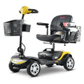 300W Folding Mobility Scooter 300lbs Capacity, 4 Wheel Powered Mobility Scooters with Large Rear Basket, Lightweight Electric Scooter with Multiple Pockets & Storage Box (Purple)