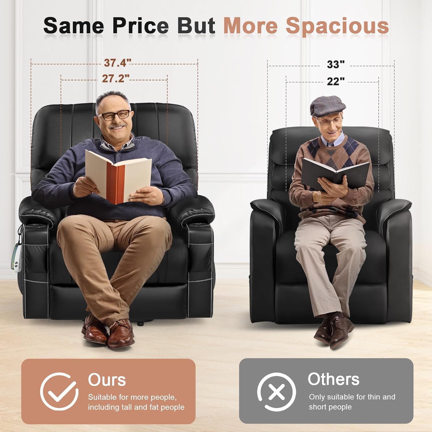 Power Lift Recliner Chair for Elderly with Heat and Massage M4614