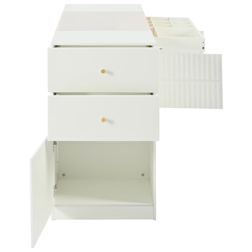 Bedroom Wardrobe Armoire with Glass Display Shelf and 6 Drawers Y5450