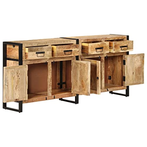Solid Mango Wood Sideboard with Drawers and Compartments J157328