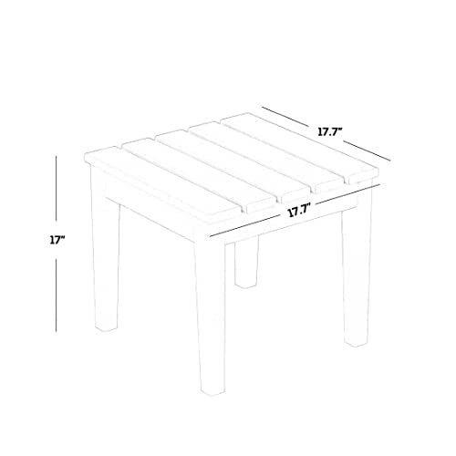 Outdoor Patio Adirondack Side Table, HDPE Weather Resistant, Black J930961
