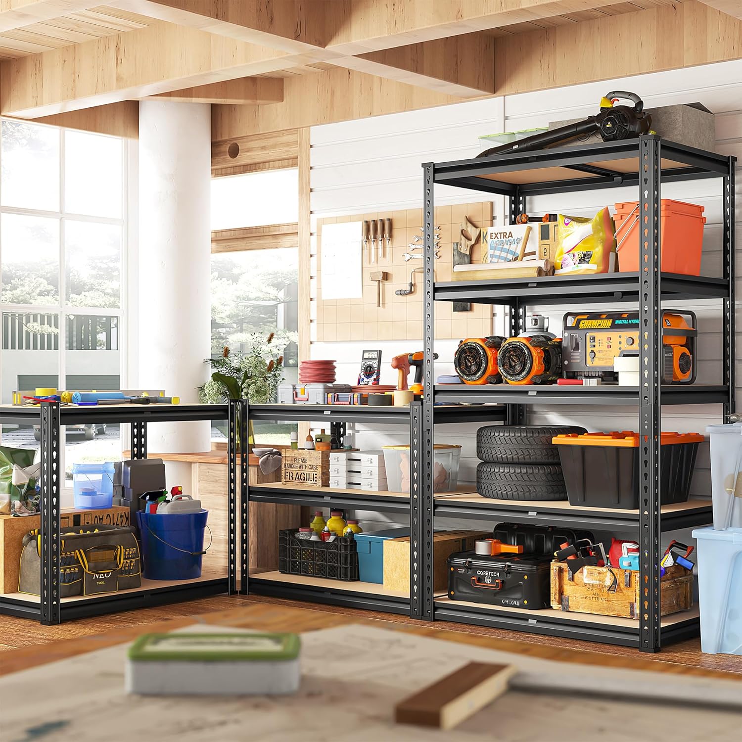 Heavy Duty 5-Tier Garage Shelving Unit, 60" H x 28" W x 14" D F3895