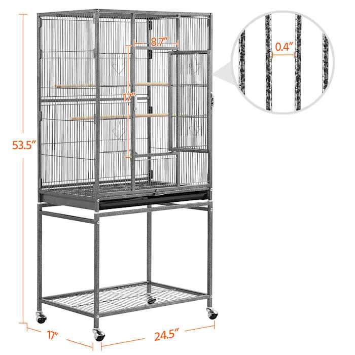 Metal Bird Cage with Rolling Detachable Stand B653