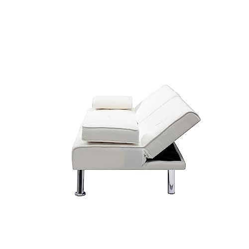 Convertible Folding Sofa Bed with Detachable Armrests, Beige Q796