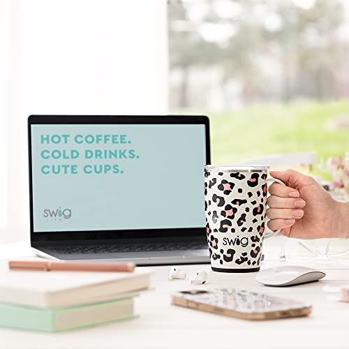 18 oz Insulated Travel Mug with Handle and Lid, Stainless Steel, Cup Holder Friendly D4807