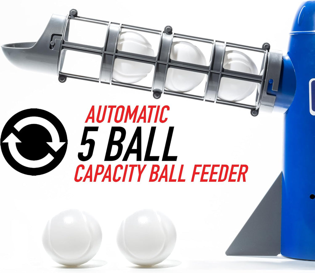 Kids Pitching Machine Baseball Trainer with 5 Plastic Balls and Bat O9713