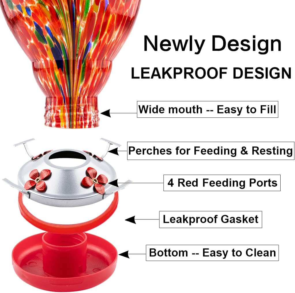 Hummingbird Feeder Bottom Replacement Parts Set with Seal Rings, Hooks and Brushes U72665