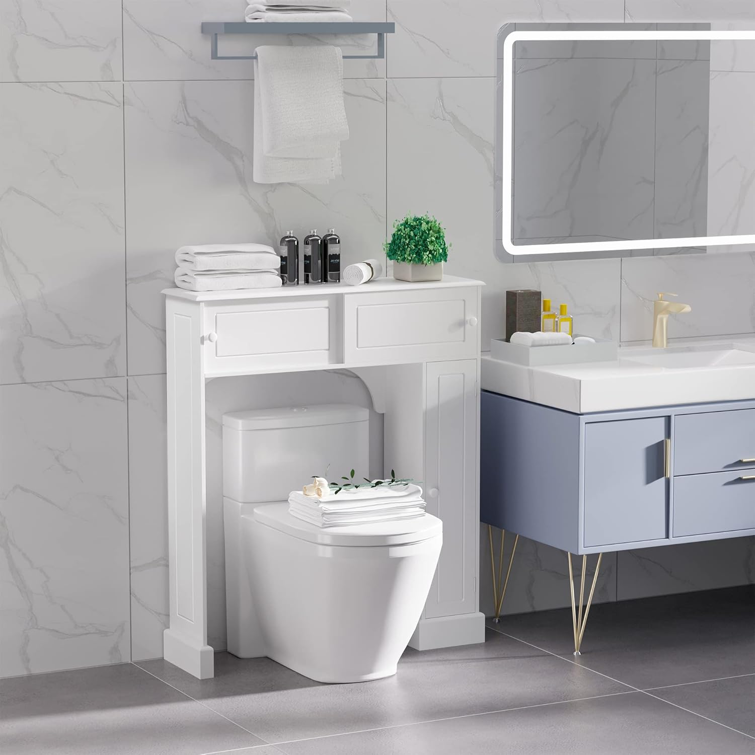 Over the Toilet Bathroom Cabinet with Adjustable Shelves, White M71106