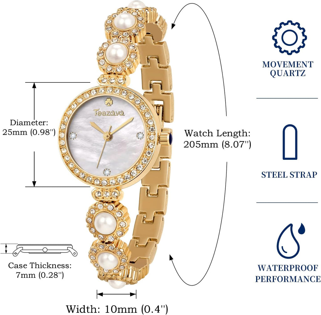 Women's Pearl Dial Quartz Watch with Stainless Steel Bracelet U39813