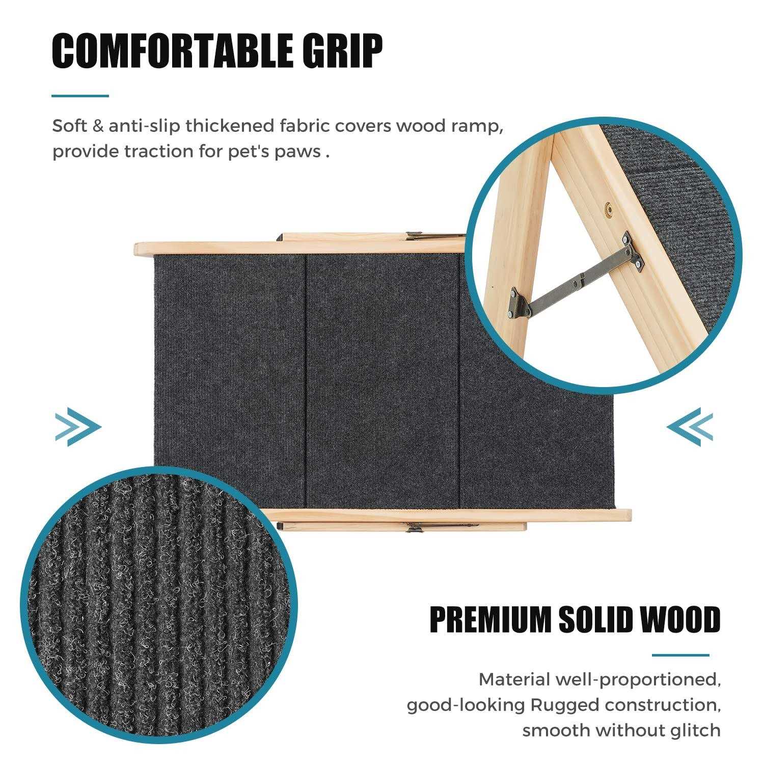Wooden Pet Stairs for Dogs and Cats Up to 150Lbs T5347