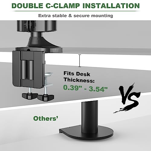 Triple Monitor Desk Mount for Three Flat or Curved Screens up to 27 Inch, VESA 75x75/100x100mm E3141