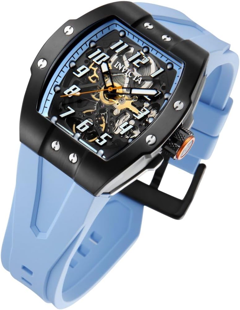Men's Automatic Transparent Light Blue Dial Watch D167