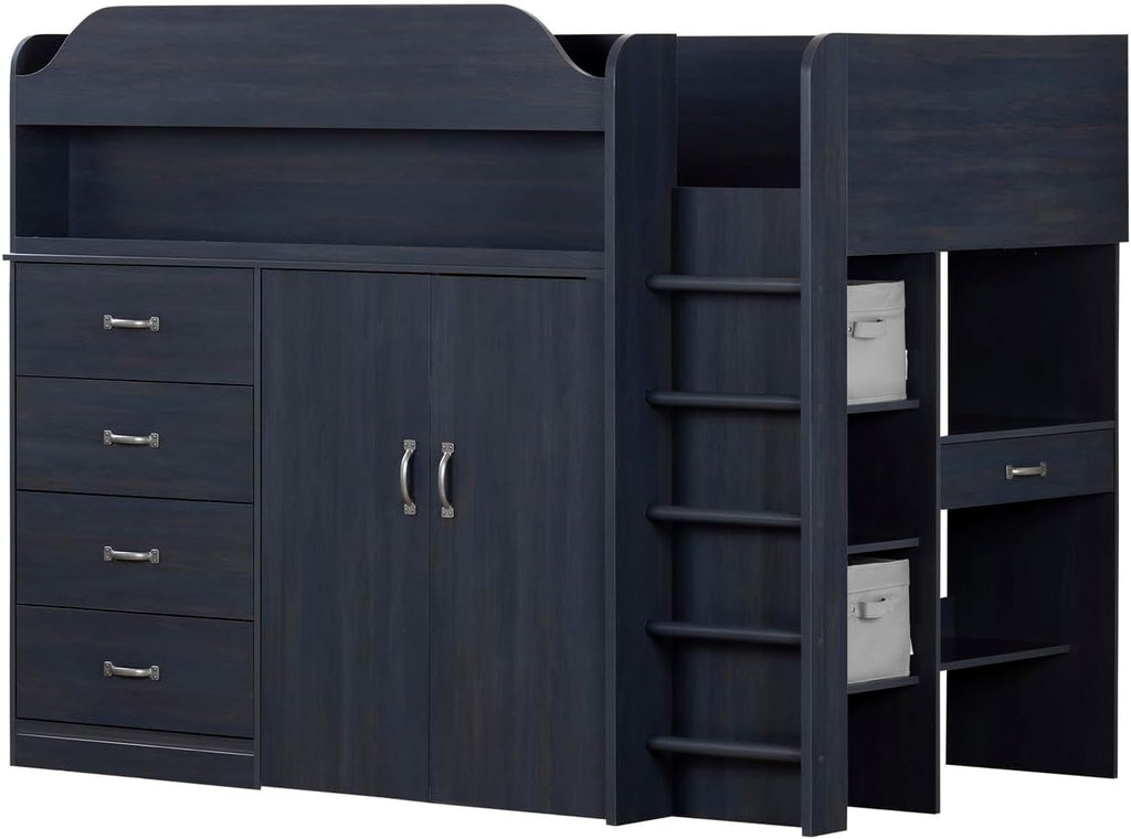 Twin Murphy Bed with Desk, Pure White, Wood S192