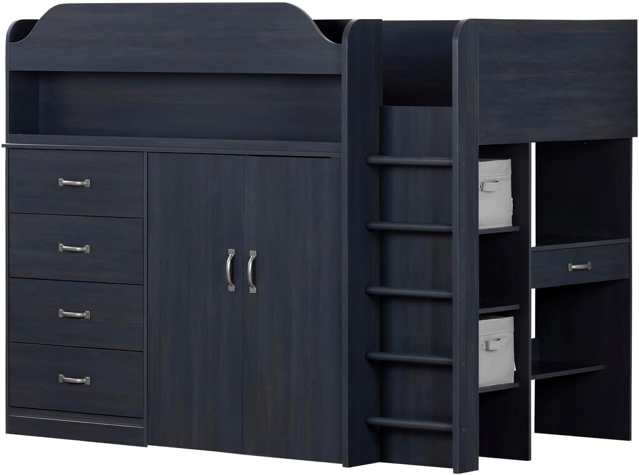 Twin Murphy Bed with Desk, Pure White, Wood S192