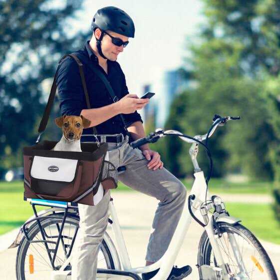 Dog Bike Basket Carrier Expandable Foldable Soft-Sided J490