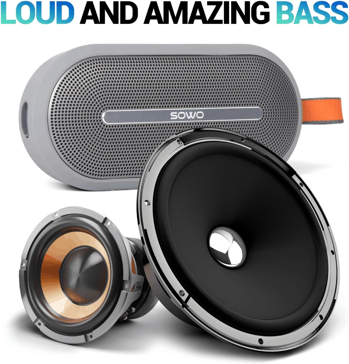 Portable Bluetooth Speaker, IPX7 Waterproof, 25W Wireless Outdoor Speaker D9439