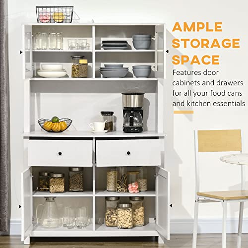 Kitchen Buffet with Hutch, Pantry Storage Cabinet with Shelves and Drawers I7784