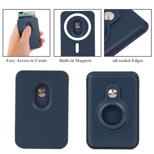 Magnetic Leather Card Wallet with AirTag Holder Z987578