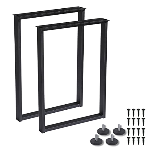 H-Shape Steel Desk Table Legs 28 Inches, 2 Pack, Matte Black H878