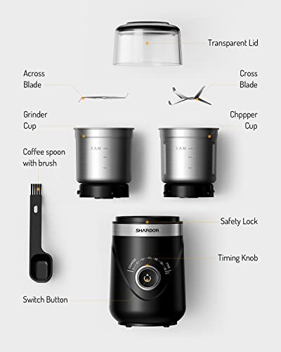 Adjustable Electric Coffee Grinder with Removable Stainless Steel Bowl S84764