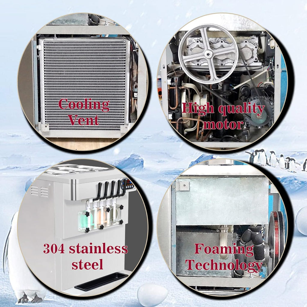 Soft Serve Ice Cream Maker, 5 Flavors with Transparent Door Q43633
