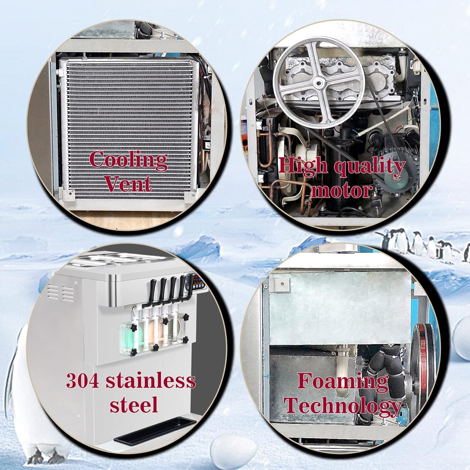 Soft Serve Ice Cream Maker, 5 Flavors with Transparent Door Q43633