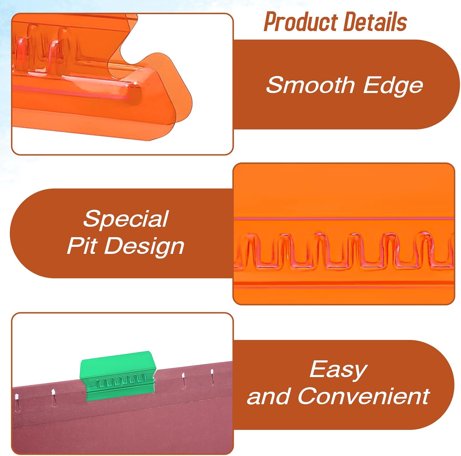 50 Pcs Multicolor File Folder Labels with Plastic Tabs L6352