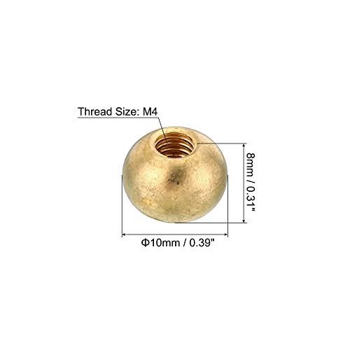 M6x1 Thread Cap Nuts Knob, 5 Pack Brass Ball Lamp Decoration Screw Caps Nut D393