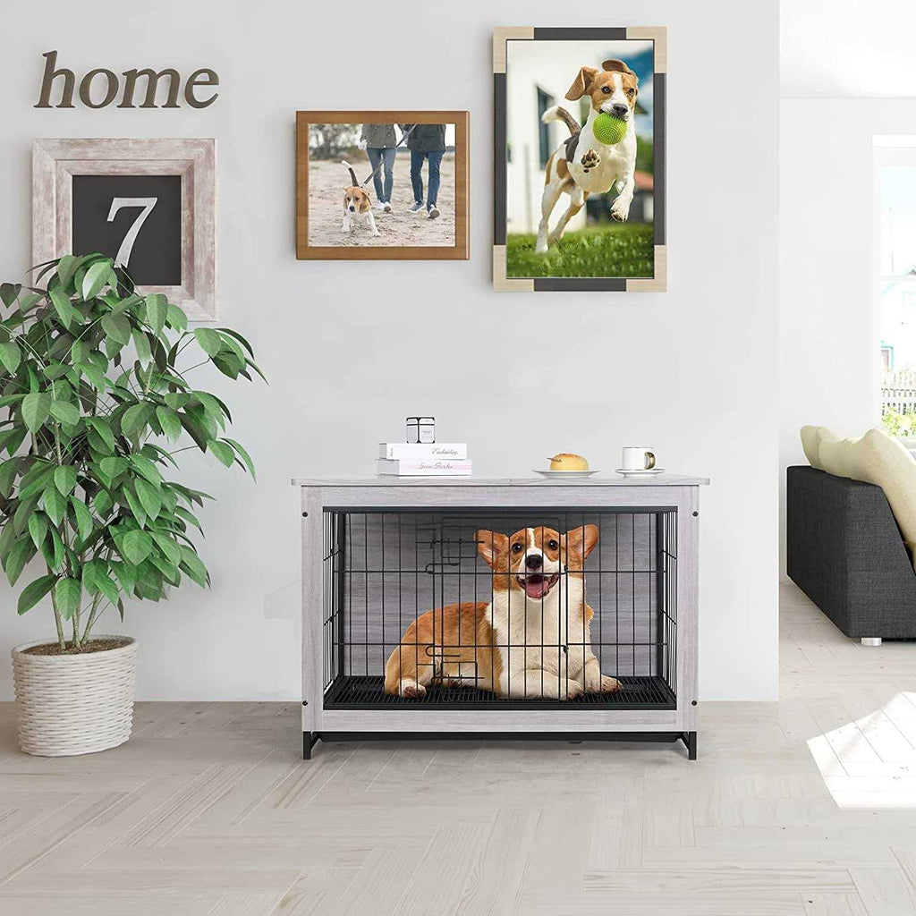 Wooden Dog Crate End Table Indoor Kennel A3275