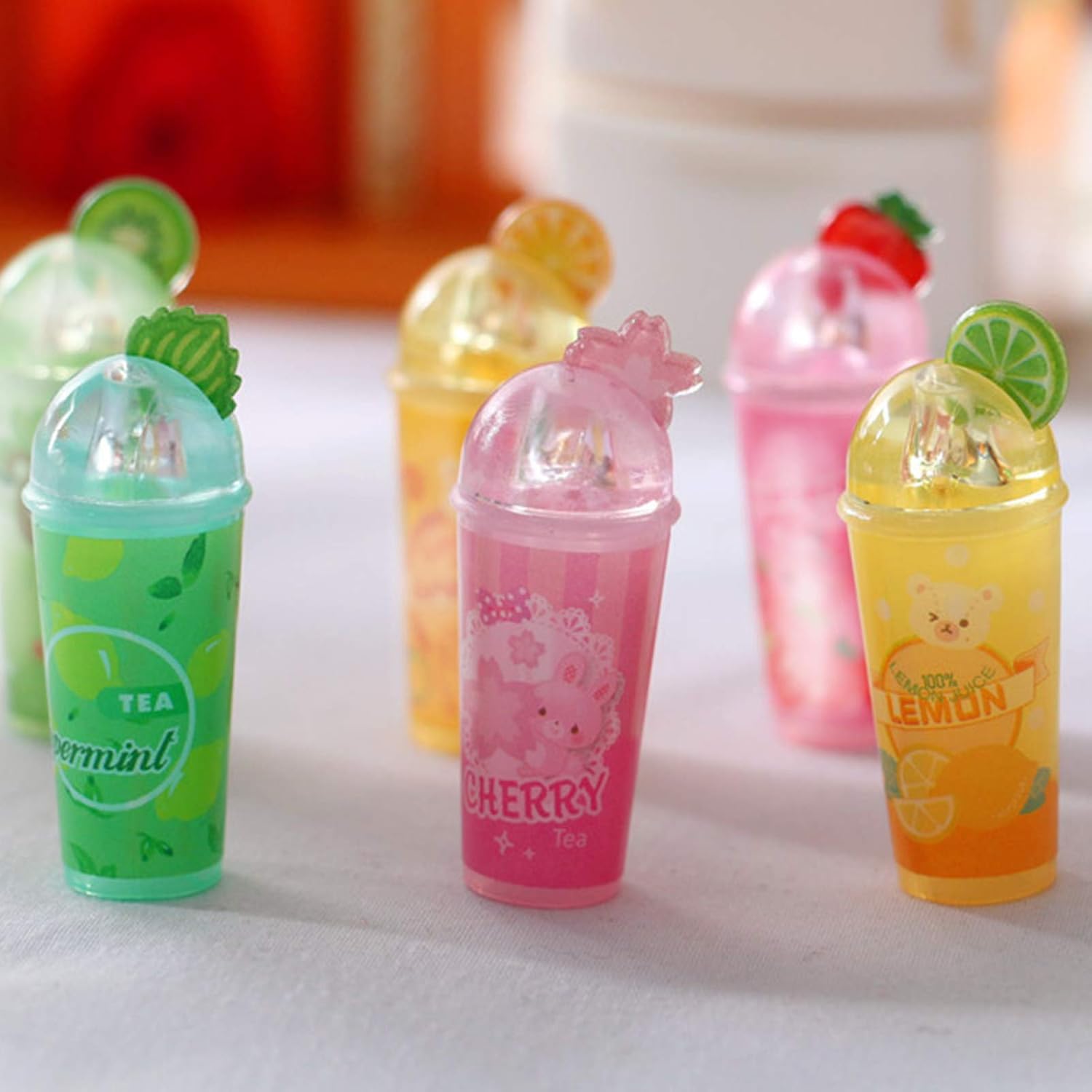 3Pcs Doll House 3D Cartoon Fruit Slice Miniature Drink Kids DIY Toy Z62637