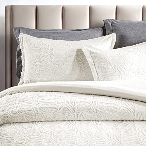 White Fluffy Duvet Cover Queen Set, Ultra Soft Shaggy Comforter Set, 3 Pieces X212842