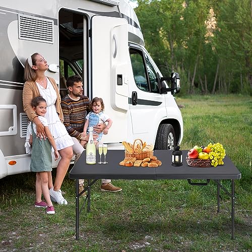 Folding Table 4ft 6ft 8ft Heavy Duty White Black for Picnic Camping Indoor Outdoor X506591