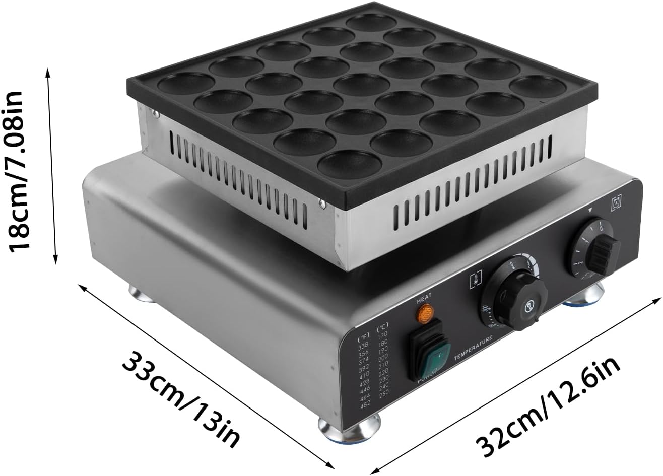 Mini Dutch Pancake Maker, Non-stick Electric Baker for Home Kitchen V557