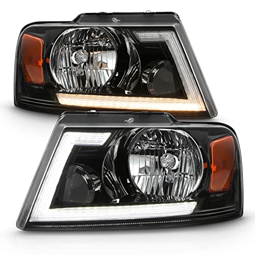 Chrome LED Tube Headlights for 2004-2008 Ford F150 & 06-08 Lincoln Mark LT F438