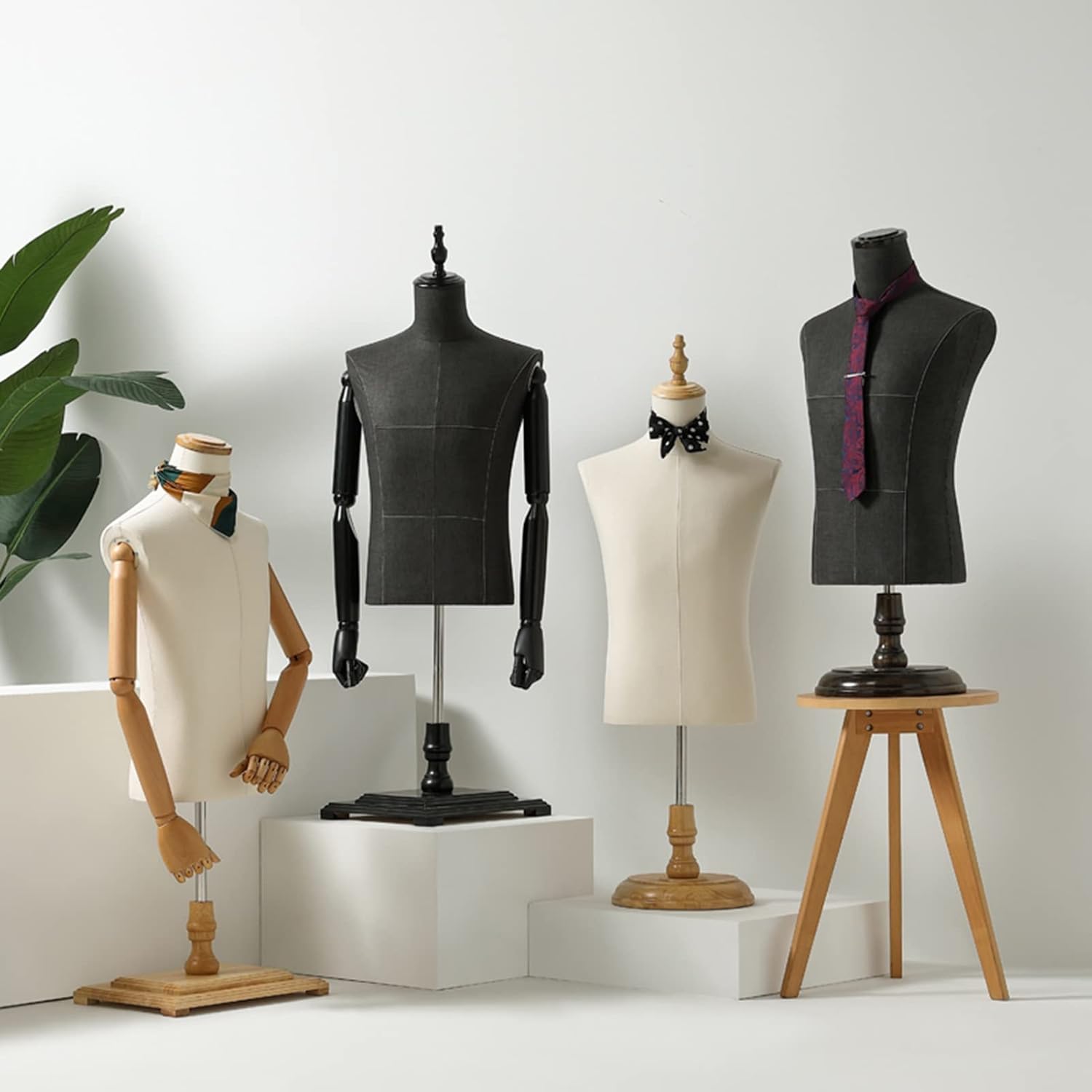 Male Tailor Dummy Dress Form with Wooden Base for Clothing Display D478