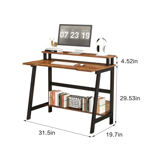 Compact Desk with Monitor Stand for Small Spaces U2180
