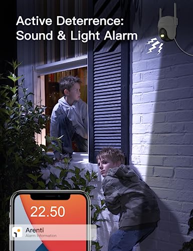 Outdoor Security Camera, 4MP WiFi Pan/Tilt, Color Night Vision O330706