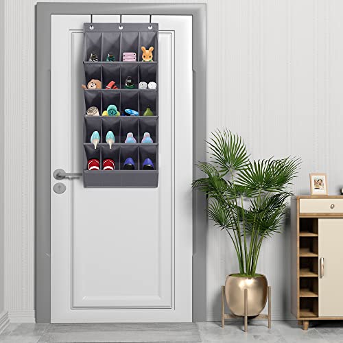 Over the Door Shoe Organizer, 12 Large Pockets, Grey C84622