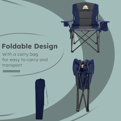 Heavy Duty Oversized Folding Camping Chair Set of 2 with Carry Bag, Red X401