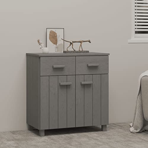 Sideboard Light Gray 31.1"x15.7"x31.5" Solid Wood Pine,Decorative and Practical Wooden Sideboard with Ample Storage Storage Cabinet Buffet Table Sideboard