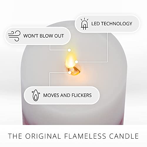 Flameless LED Candle with Moving Flame, Unscented Pillar with Timer H99010
