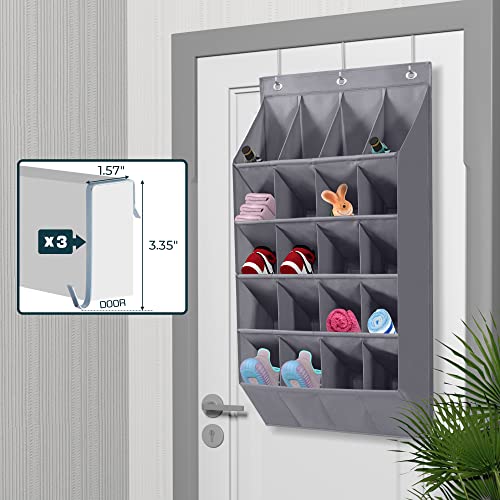 Over the Door Shoe Organizer, 12 Large Pockets, Grey C84622