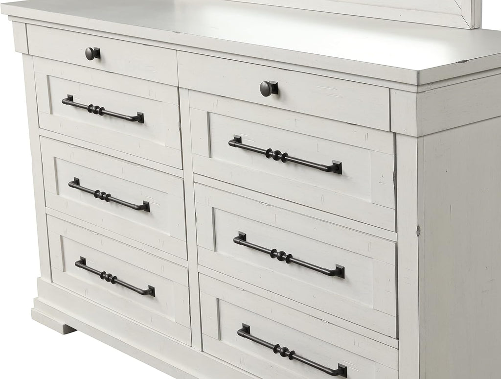 Wood Panel Bed with Dresser, Mirror, and Nightstand, Queen N772607