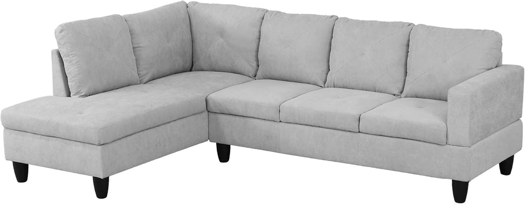 L-Shaped Corner Sofa with Left Chaise and Storage Ottoman J484