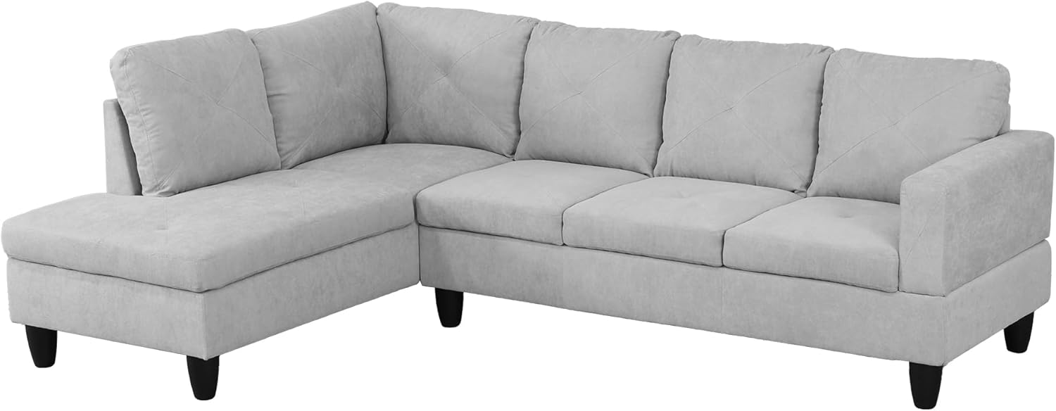 L-Shaped Corner Sofa with Left Chaise and Storage Ottoman J484